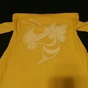 Brand New PINK Georgia Tech off the shoulder dress